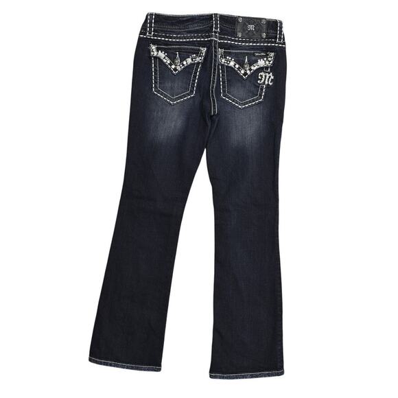 Miss Me Bootcut Jeans Size 26 Blue Cotton Easy Boot JE5439E7R Buckle - Picture 1 of 9